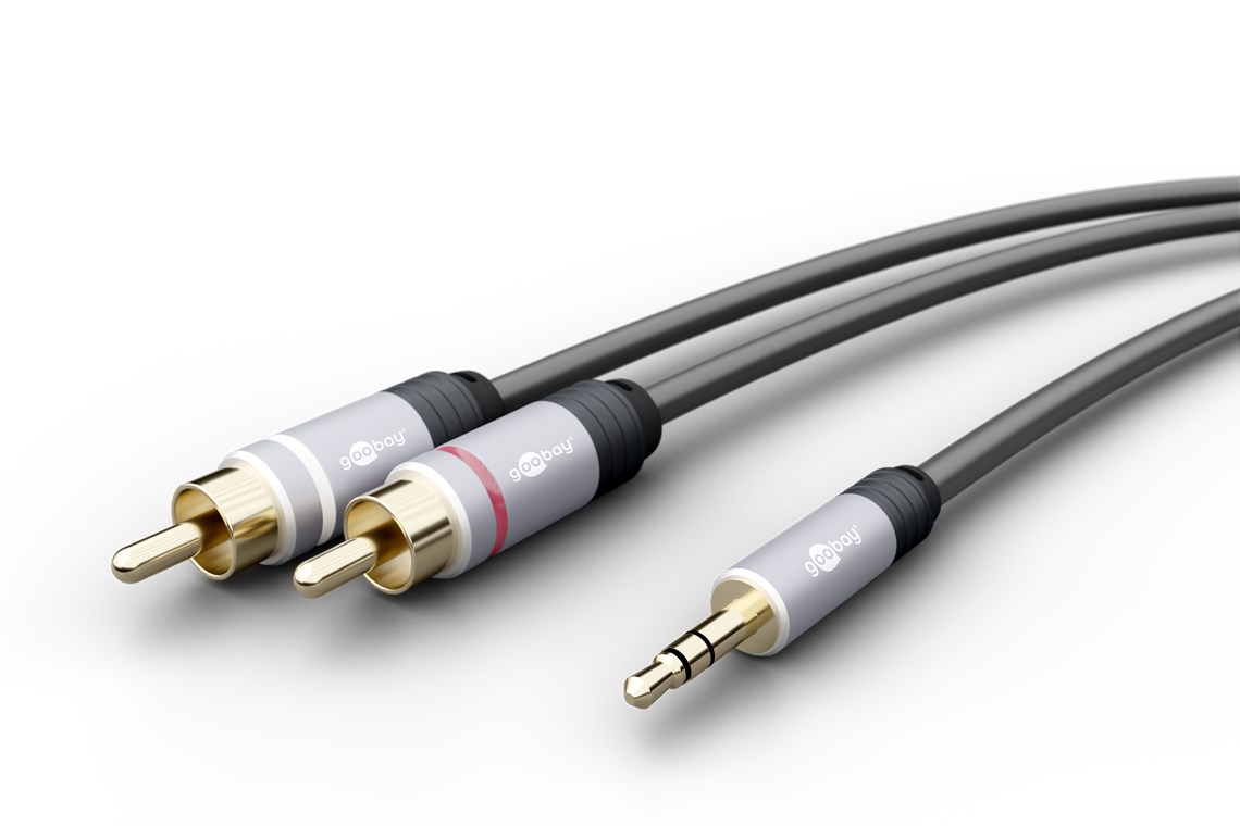 Cables & Leads :: RCA Phono Cables & Accessories :: Premium 3m AUX Adapter  3.5mm Jack to Stereo RCA Cable